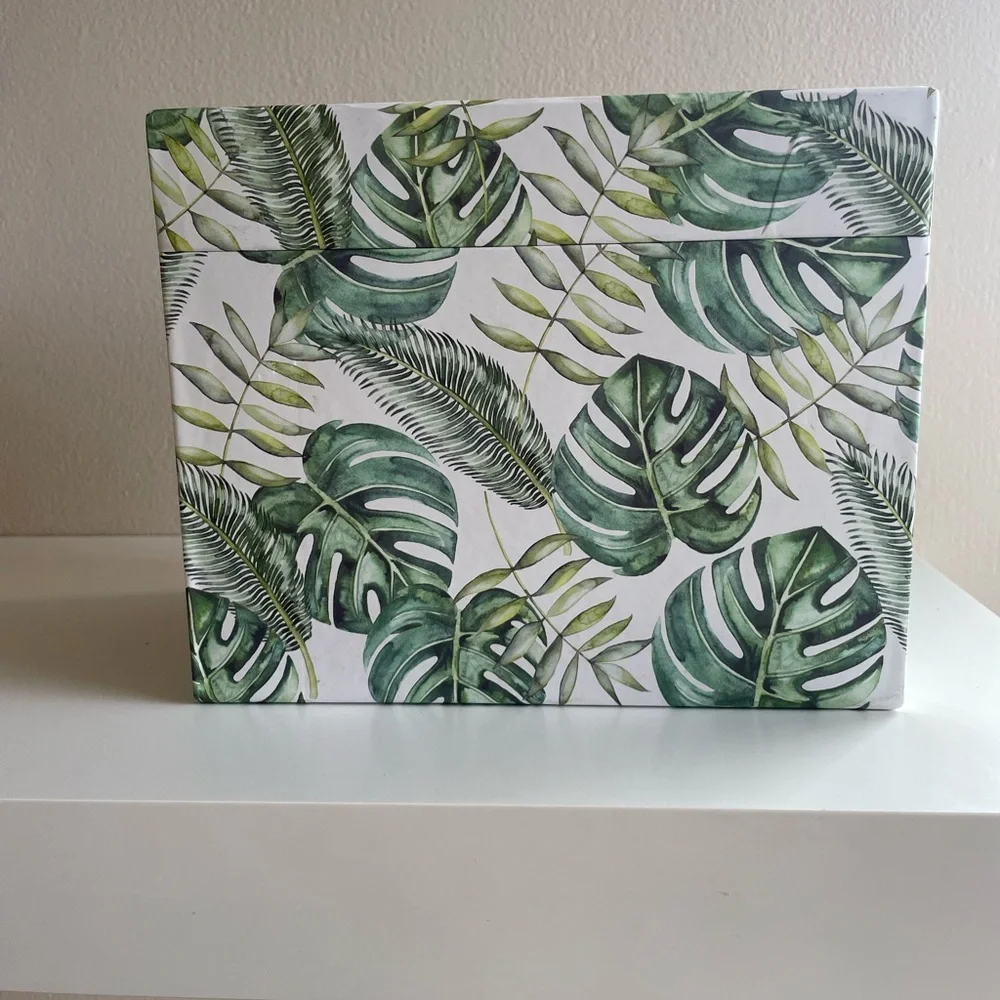 Tropical Leaf Print Storage Box